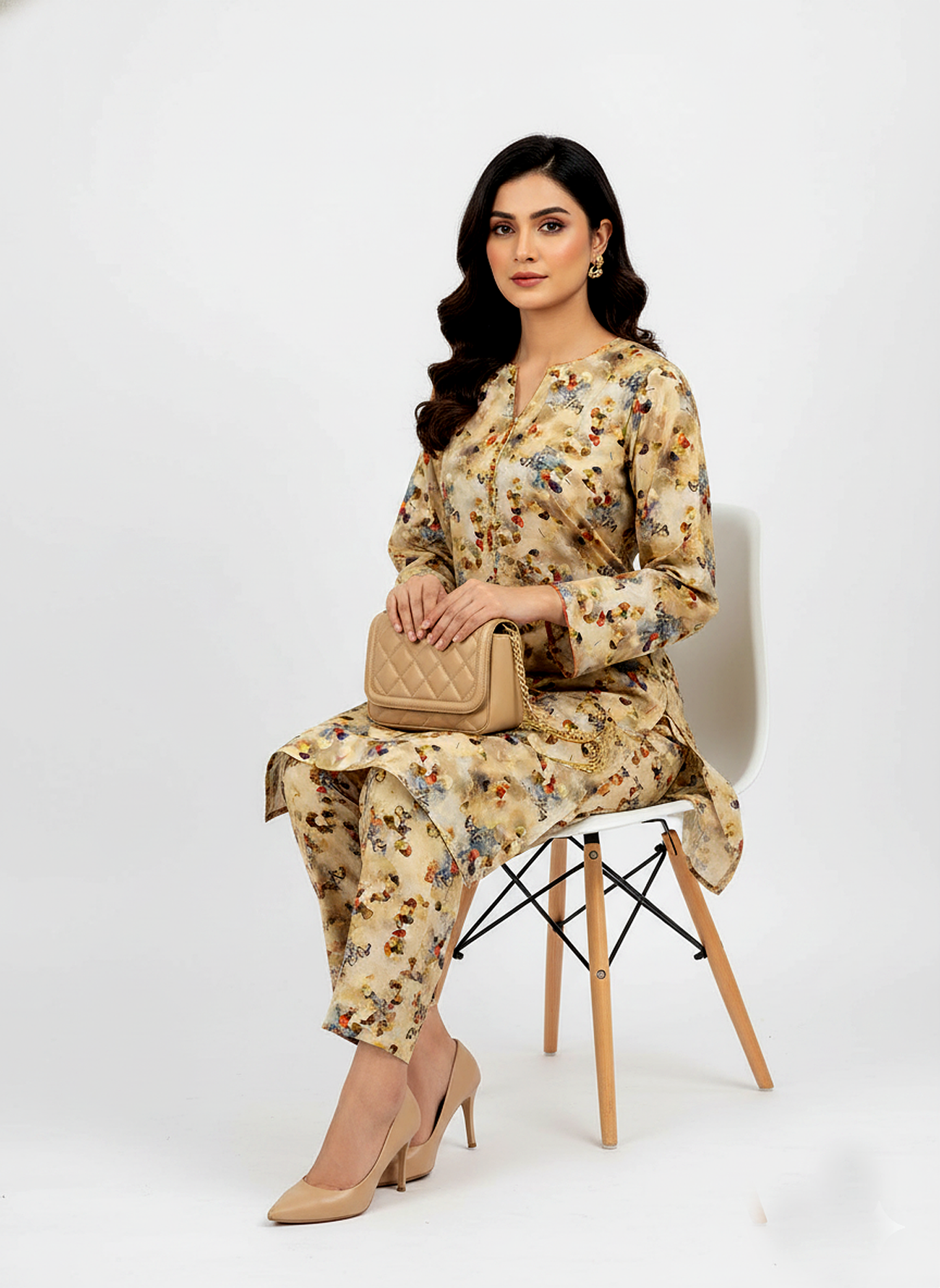 Unstitched Stone Linen Two Piece