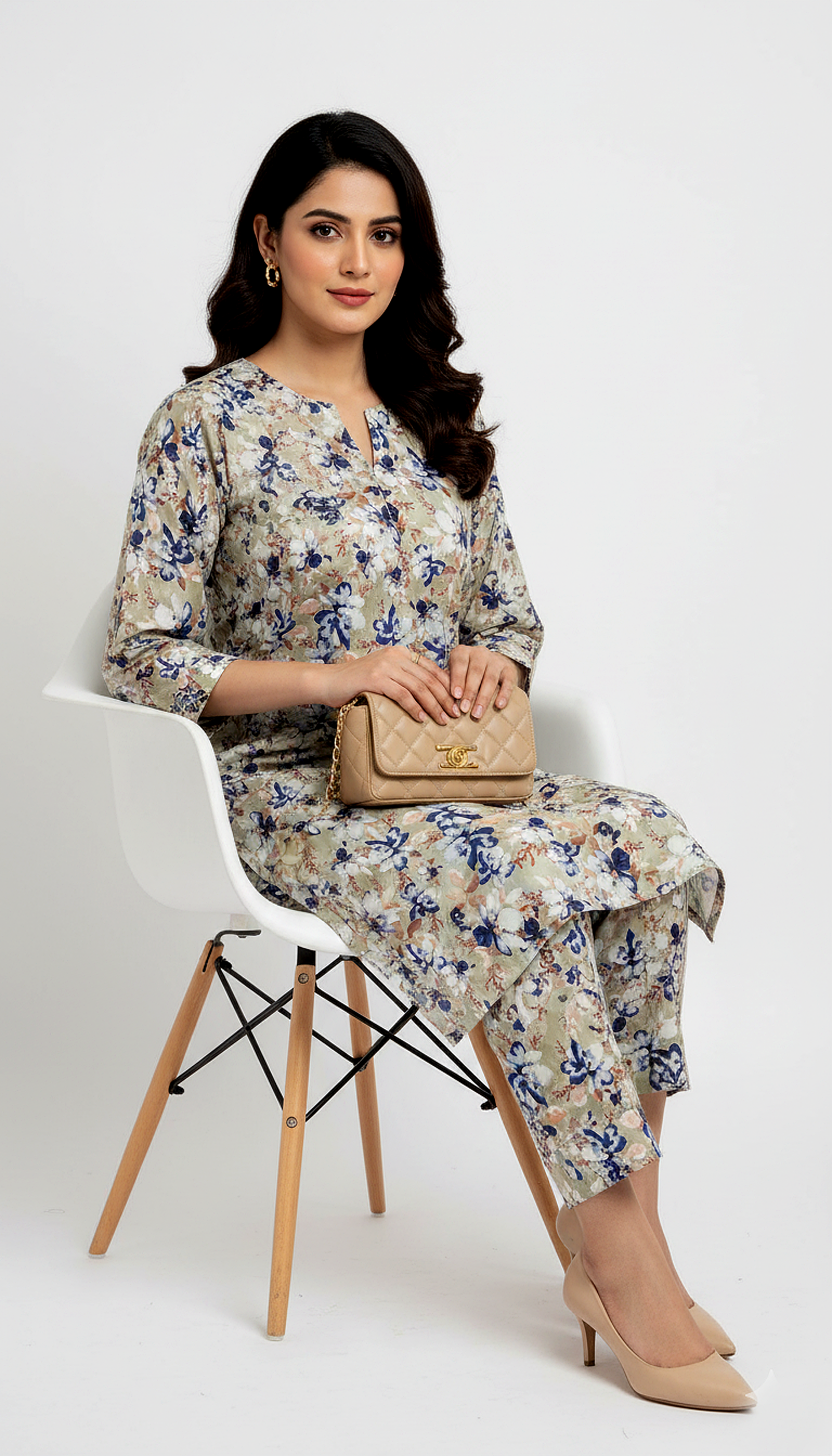 Unstitched Stone Linen Two Piece