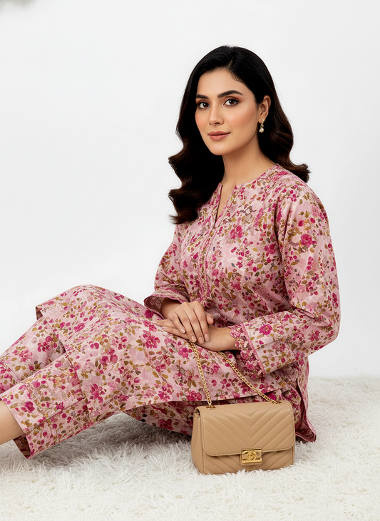 Unstitched Stone Linen Two Piece