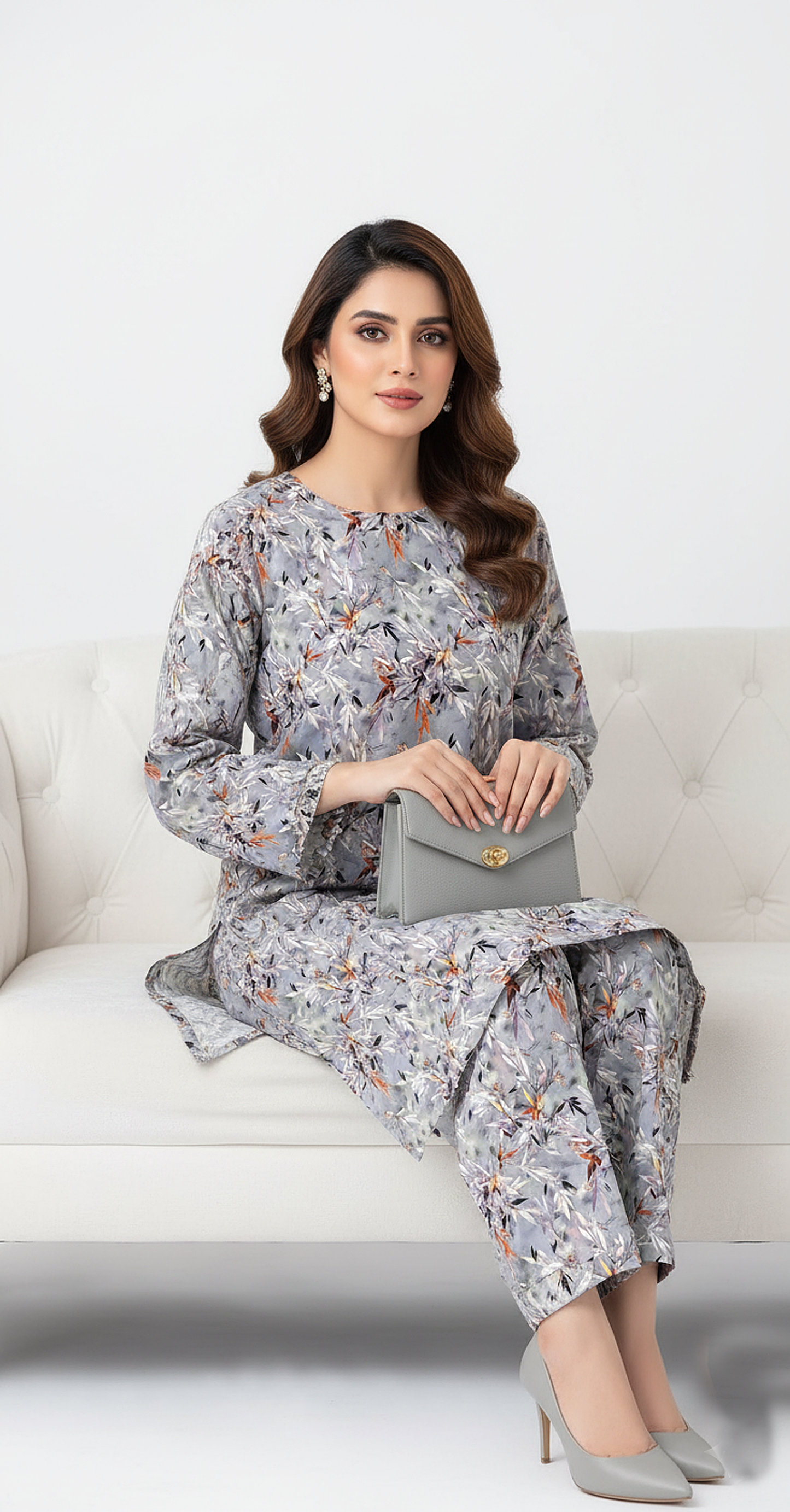 Unstitched Stone Linen Two Piece