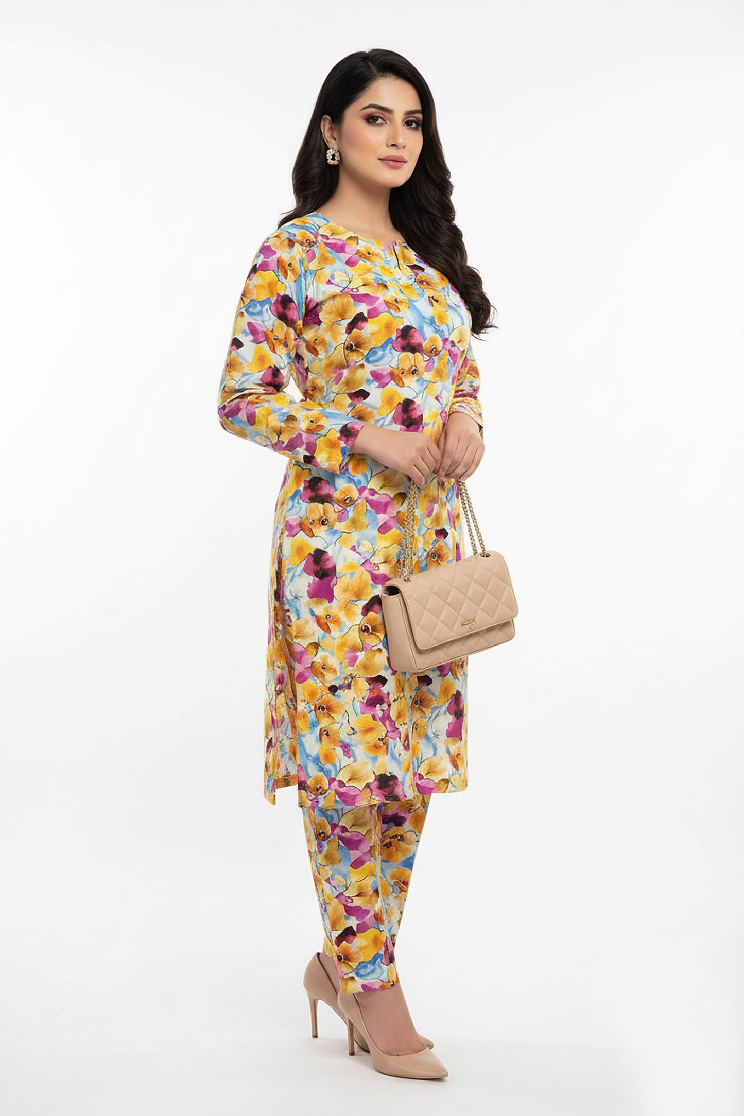 Unstitched Stone Linen Two Piece