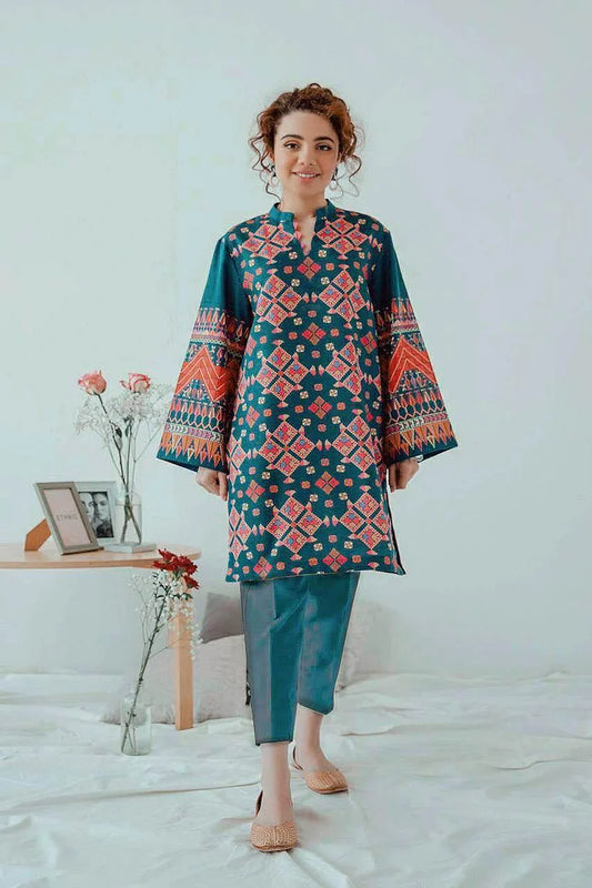 ETHNIC LAWN PREMIUM UNSTICH EMB 2PC