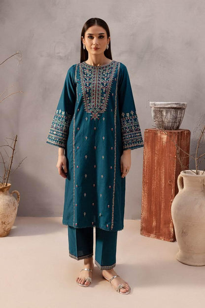 BATIK LAWN LUXURY UNSTITCHED EMB 2PC BLUE PEARL