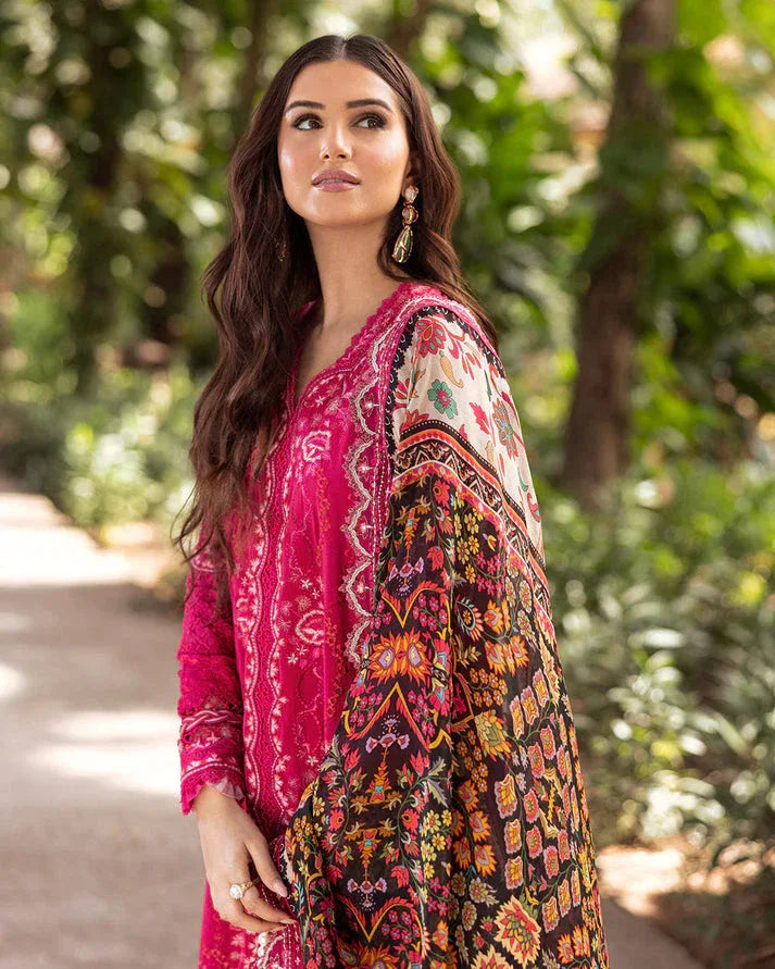 FAIZA SAQLAIN LAWN LUXURY UNSTITCHED EMB ZINNIA 3PC