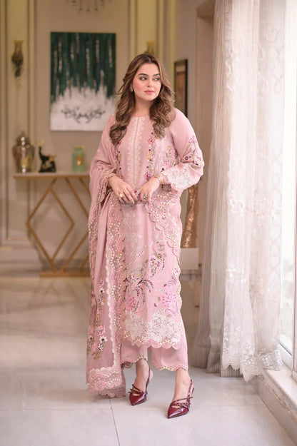 ANEELS LAWN PREMIUM UNSTITCHED EMB 3PC