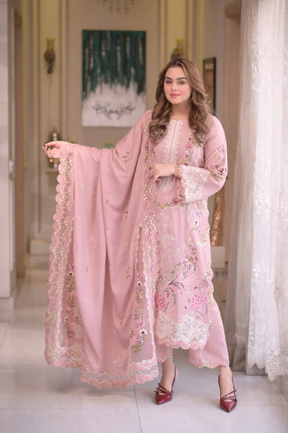 ANEELS LAWN PREMIUM UNSTITCHED EMB 3PC