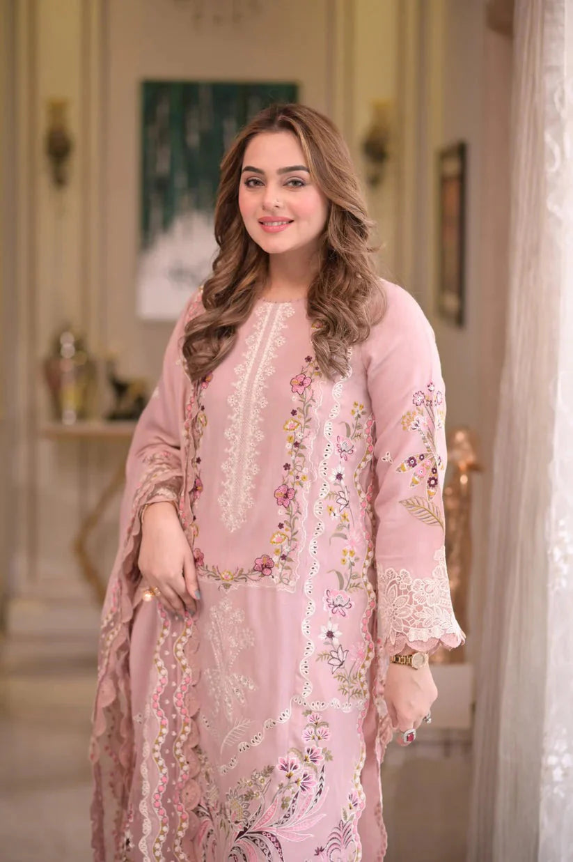 ANEELS LAWN PREMIUM UNSTITCHED EMB 3PC