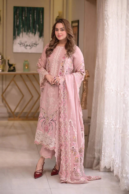 ANEELS LAWN PREMIUM UNSTITCHED EMB 3PC