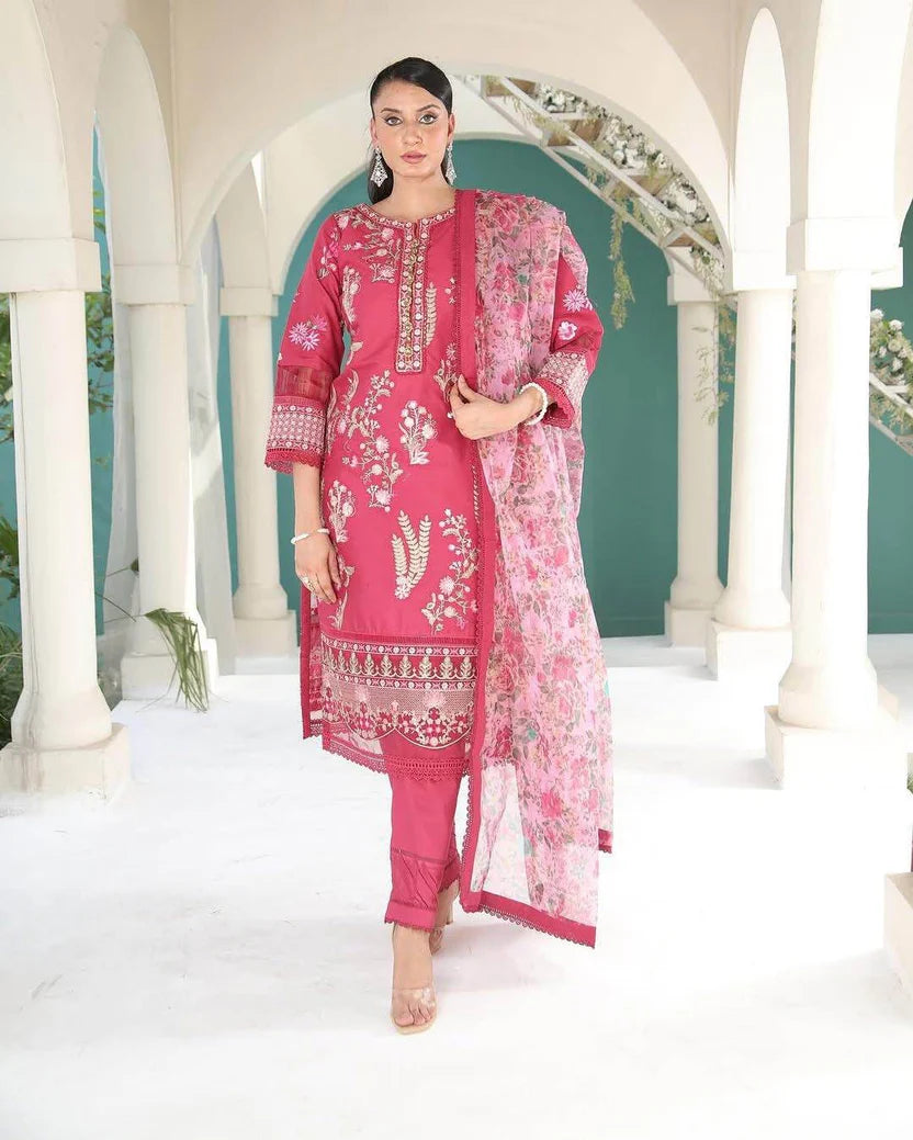 AZALIA LAWN UNSTITCHED EMB 3PC