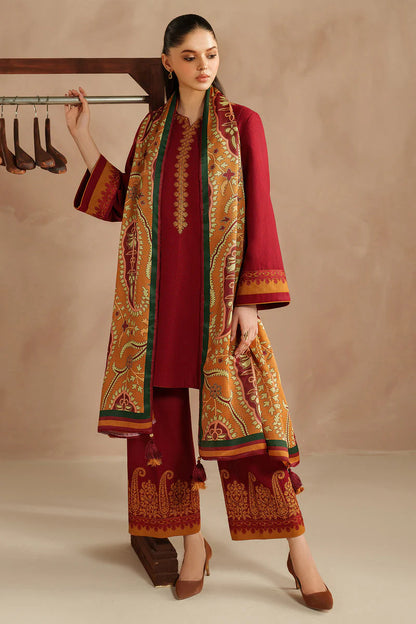 JAZMIN DHANAK LUXURY UNSTITCHED EMB 3PC