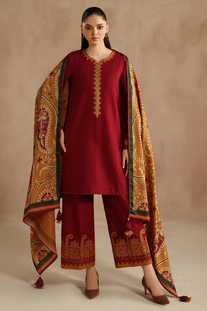 JAZMIN DHANAK LUXURY UNSTITCHED EMB 3PC