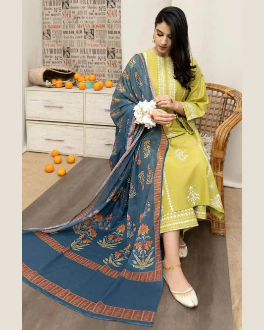 AISLING DHANAK UNSTITCHED EMB 3PC