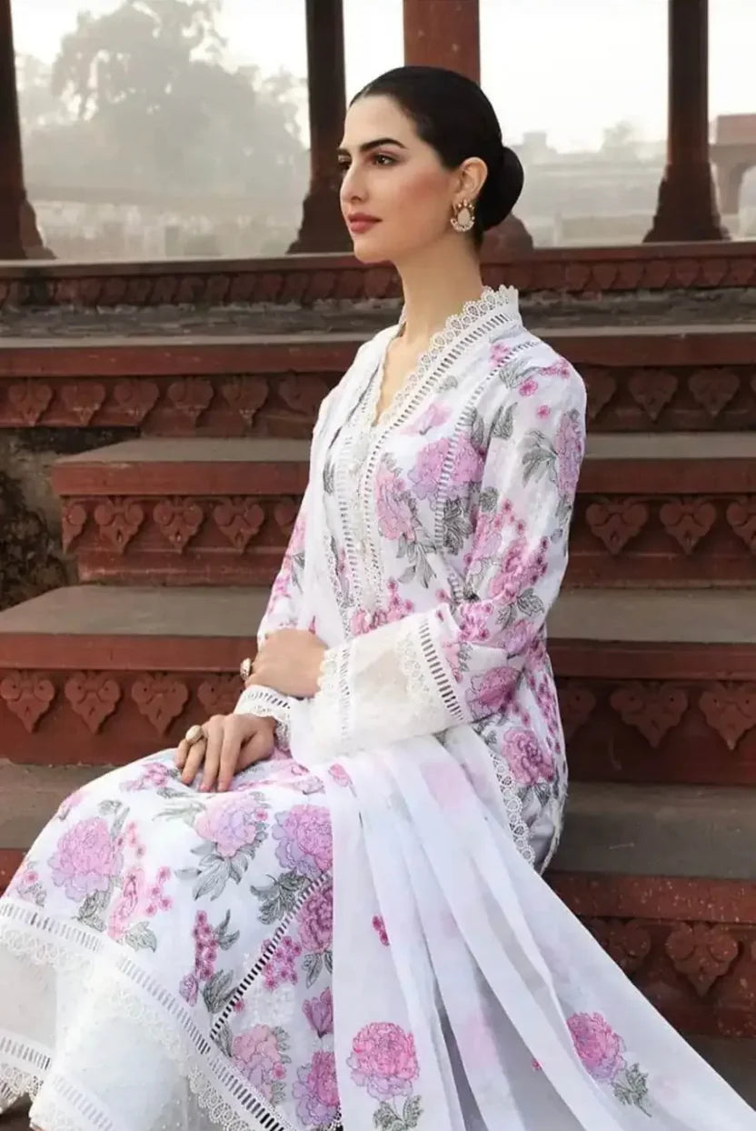 BAREEZA LINEN UNSTITCHED EMB 3PC