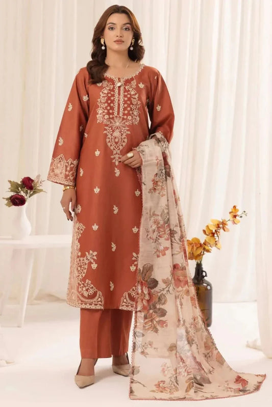 MUHAGNI DHANAK PREMIUM UNSTITCHED EMB 3PC