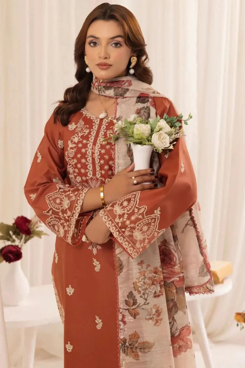 MUHAGNI DHANAK PREMIUM UNSTITCHED EMB 3PC