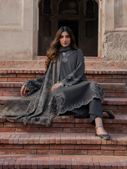 AIZEL DHANAK LUXURY UNSTITCHED EMB 3PC