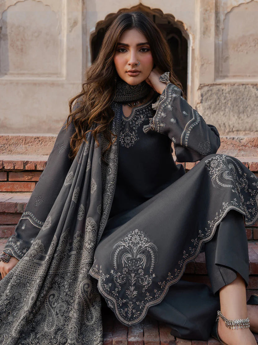 AIZEL DHANAK LUXURY UNSTITCHED EMB 3PC