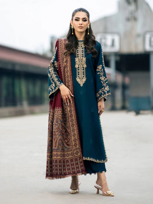JAZMIN DHANAK LUXURY UNSTITCHED EMB 3PC