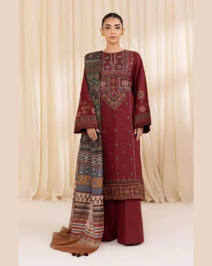 SAPPHIRE DHANAK UNSTITCHED EMB 3PC