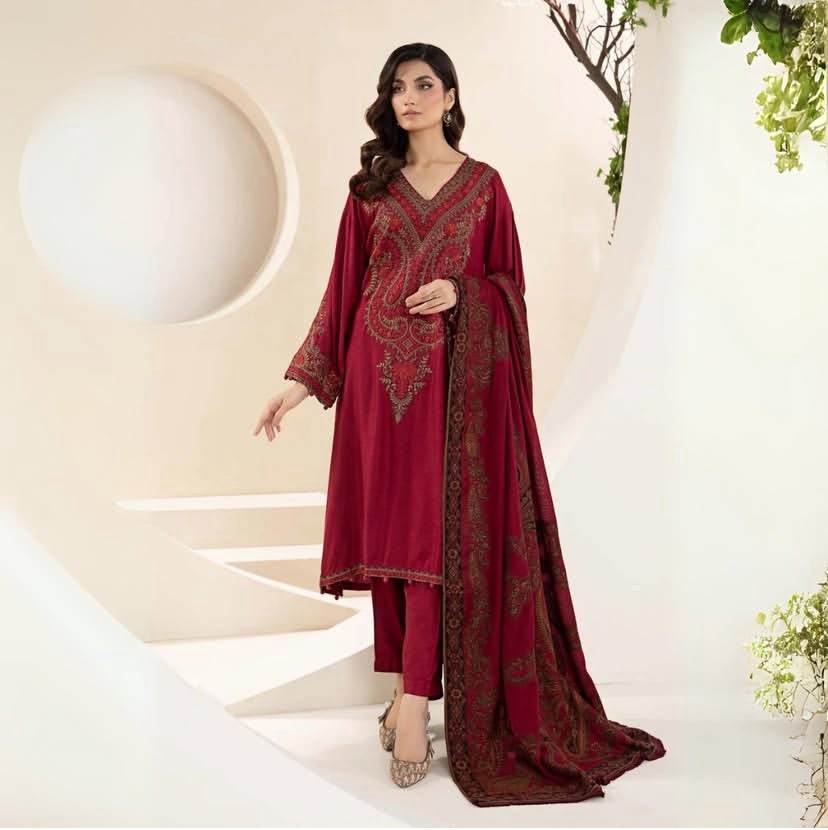 MARIA.B DHANAK UNSTITCHED EMB 3PC