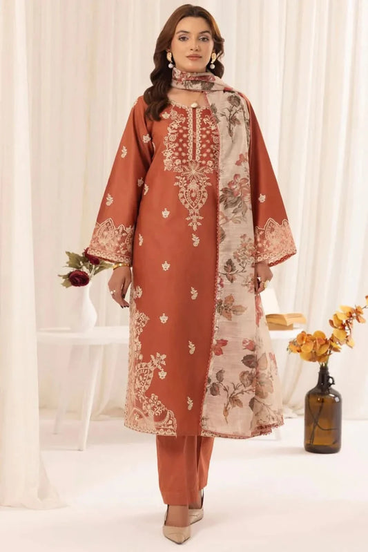 MUHAGNI DHANAK PREMIUM UNSTITCHED EMB 3PC