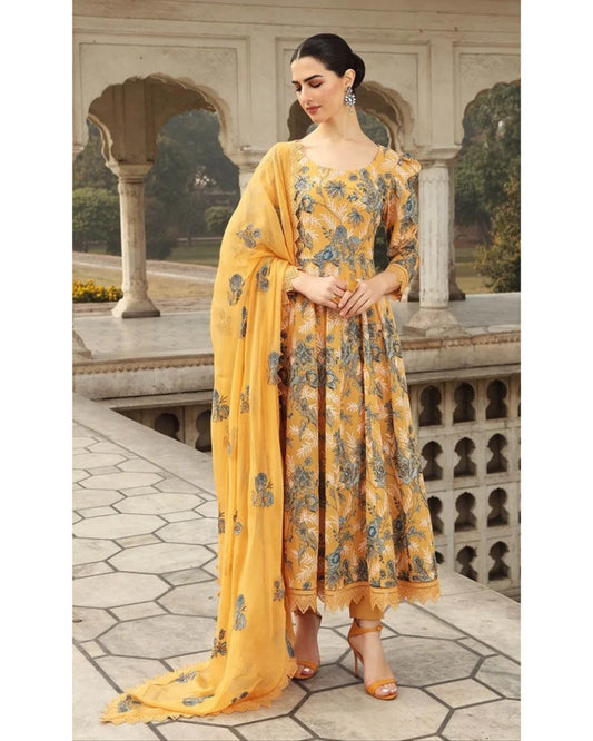 BAREEZA LINEN UNSTITCHED EMB 3PC