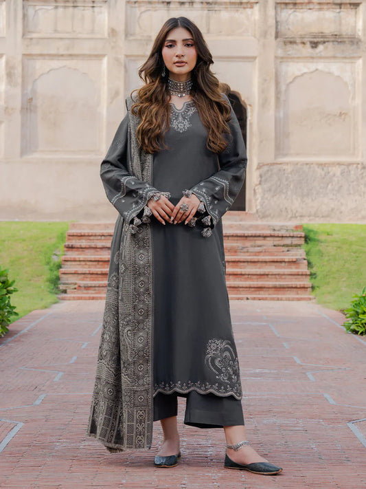 AIZEL DHANAK LUXURY UNSTITCHED EMB 3PC
