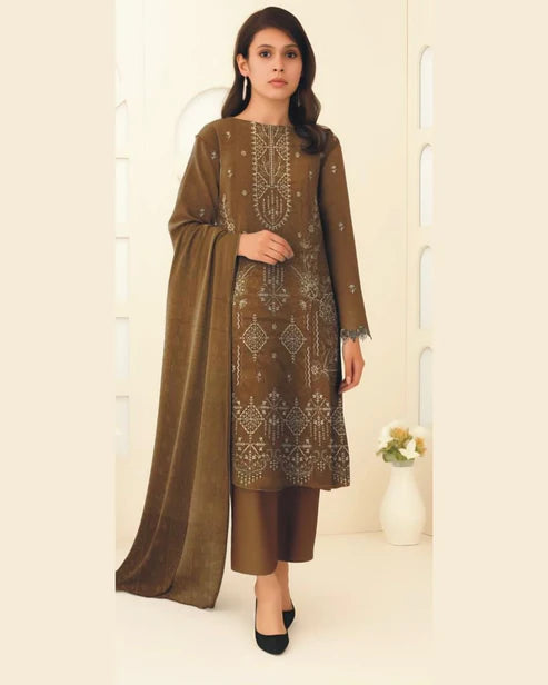 MIRAAL VOL#1 DHANAK UNSTITCHED EMB 3PC