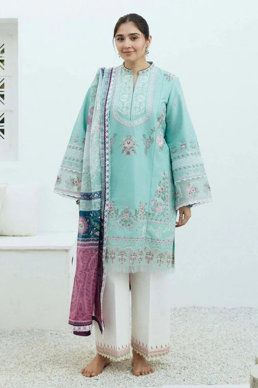 ZARA SHAHJAHAN DHANAK UNSTITCHED EMB 3PC