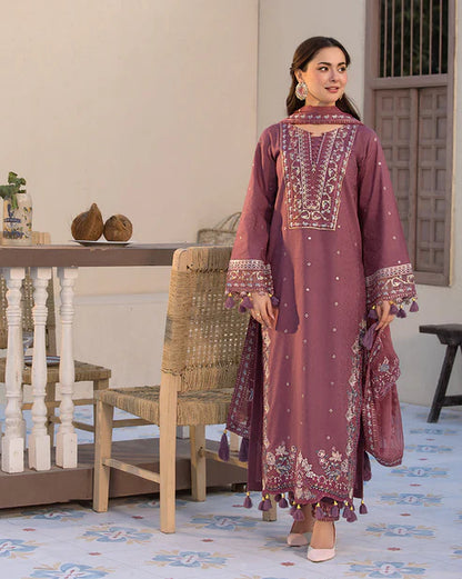 QALAMKAR DHANAK UNSTITCHED EMB 3PC