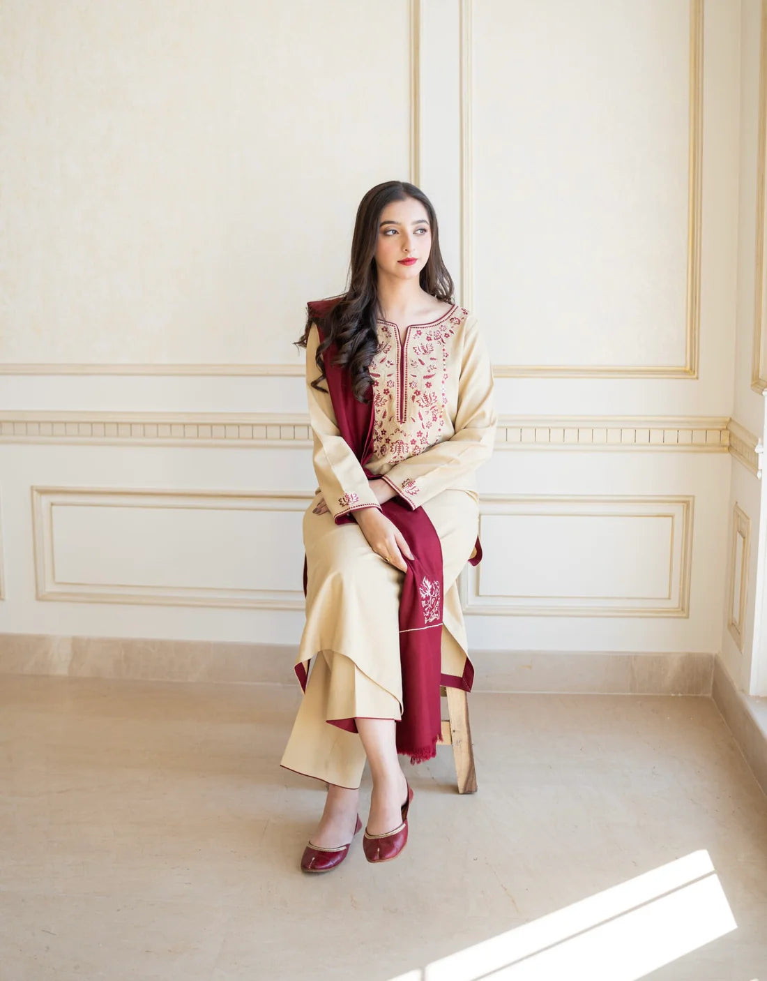 AISLING DHANAK PREMIUM UNSTITCHED EMB 3PC