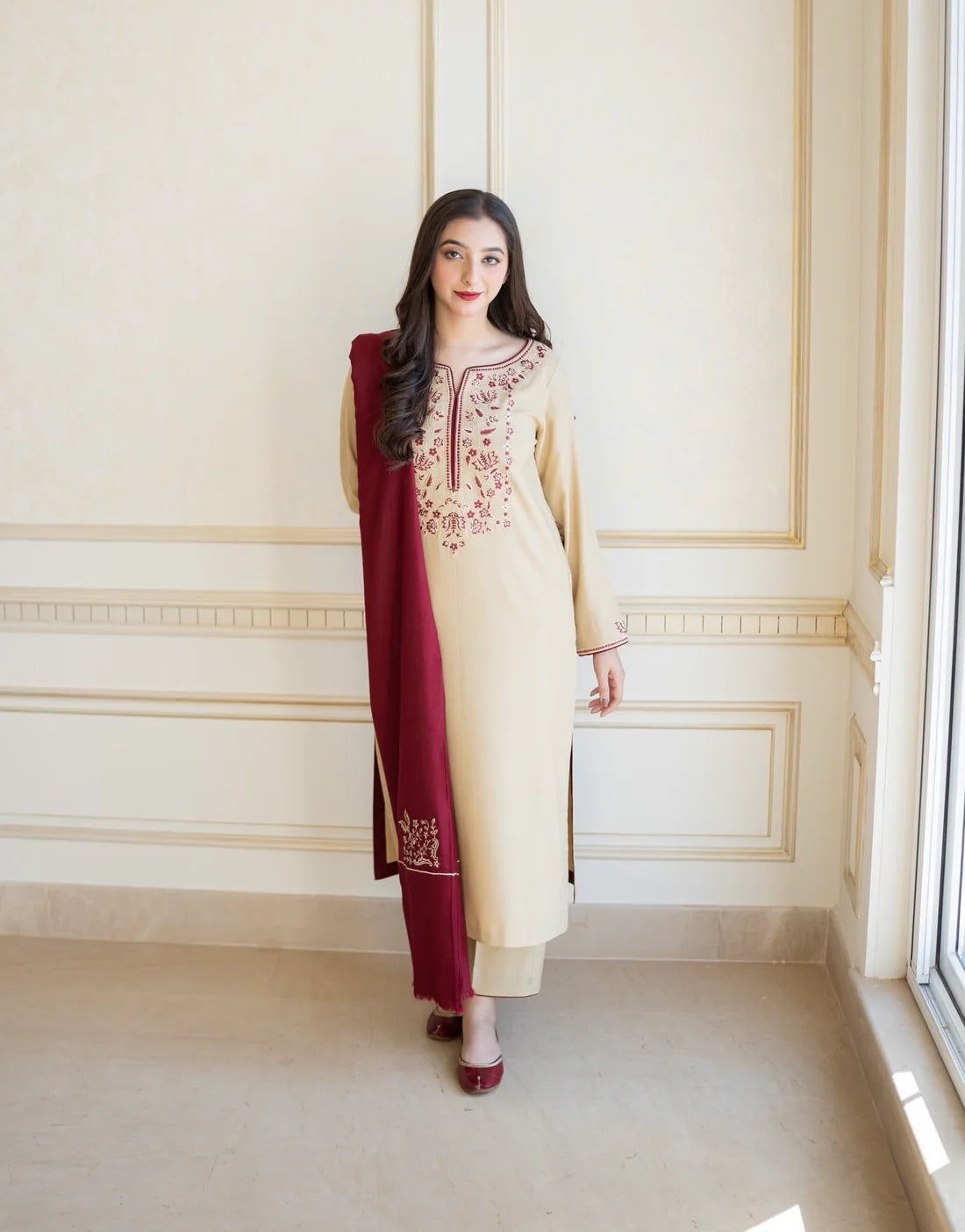 AISLING DHANAK PREMIUM UNSTITCHED EMB 3PC