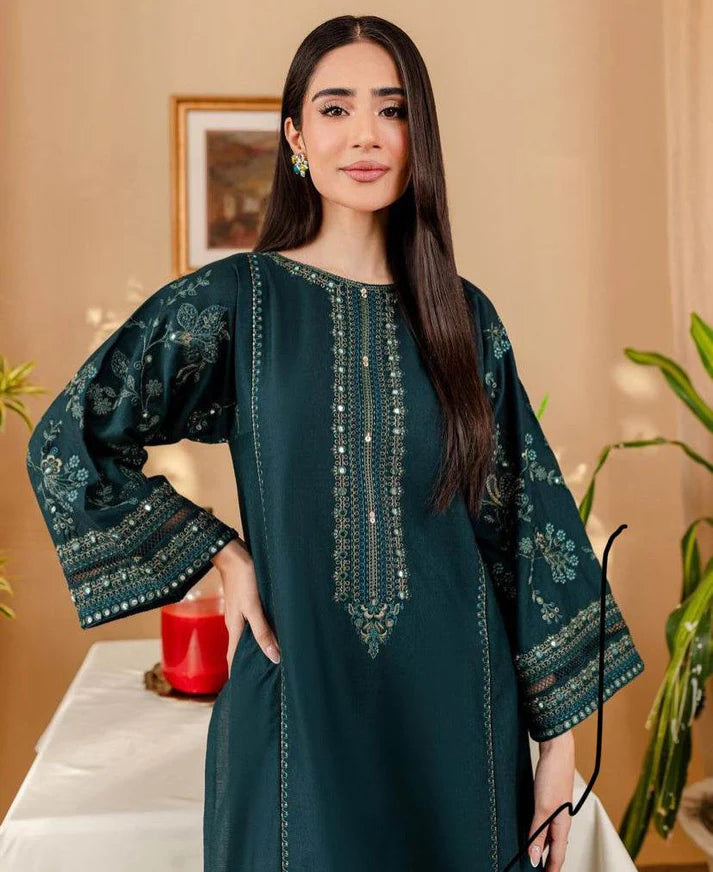 BATIK DHANAK LUXURY UNSTITCHED EMB 2PC